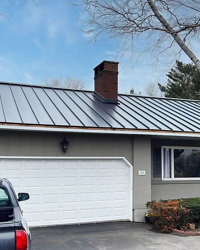 Ranch home with a standing seam metal roof