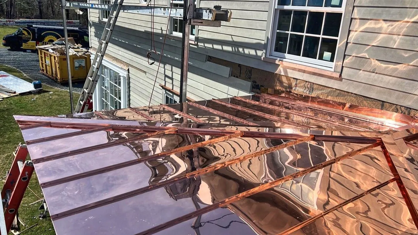 Copper standing seam, fresh install