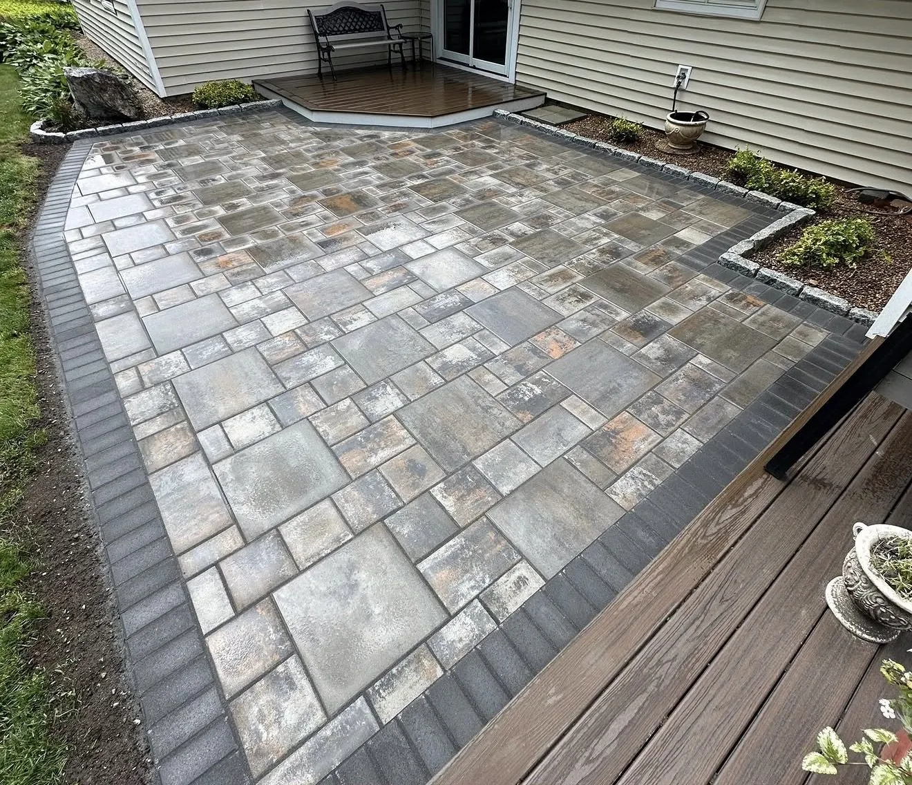 Paver patio off the deck